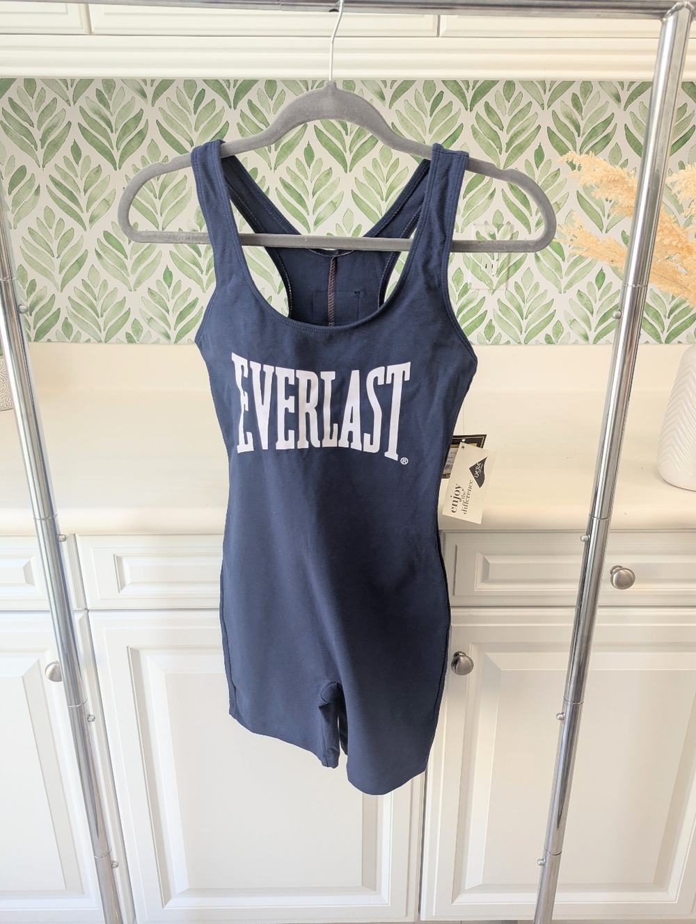 Everlast Navy Blue Athletic Tank Romper Singlet Medium - Picture 7 of 14